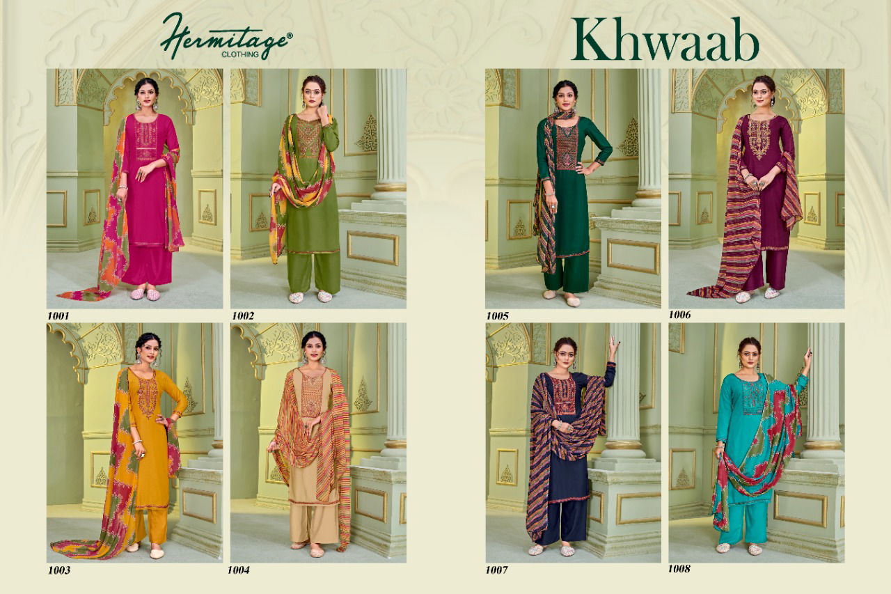 Hermitage Khwaab Casual Wear Wholesale Dress Material Catalog